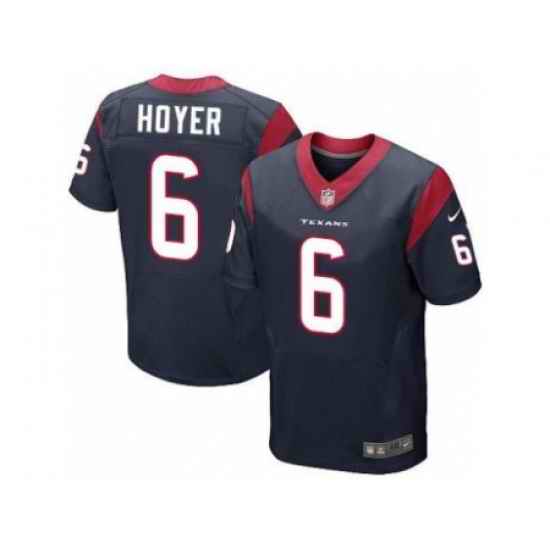 Nike Houston Texans 6 Brian Hoyer Blue Elite NFL Jersey